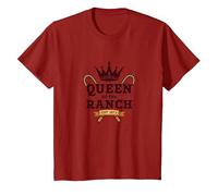 Cowgirl Queen of The Ranch Western Royalty Est. 1873 T-Shirt, Enfant, Canneberge, 8 Ans