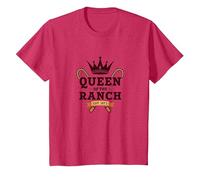 Cowgirl Queen of The Ranch Western Royalty Est. 1873 T-Shirt, Enfant, Rouge Chiné, 4 Ans