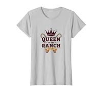 Cowgirl Queen of The Ranch Western Royalty Est. 1873 T-Shirt, Femme, Argent, L