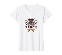 Cowgirl Queen of The Ranch Western Royalty Est. 1873 T-Shirt, Femme, Blanc, XL