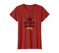 Cowgirl Queen of The Ranch Western Royalty Est. 1873 T-Shirt, Femme, Canneberge, XL