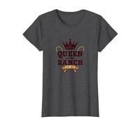 Cowgirl Queen of The Ranch Western Royalty Est. 1873 T-Shirt, Femme, Chiné Foncé, M