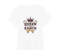 Cowgirl Queen of The Ranch Western Royalty Est. 1873 T-Shirt, Femme Grandes Tailles, Blanc, 4X