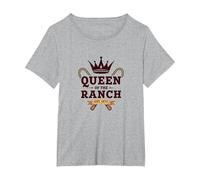 Cowgirl Queen of The Ranch Western Royalty Est. 1873 T-Shirt, Femme Grandes Tailles, Gris Chiné, 4X