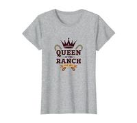 Cowgirl Queen of The Ranch Western Royalty Est. 1873 T-Shirt, Femme, Gris Chiné, L