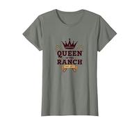 Cowgirl Queen of The Ranch Western Royalty Est. 1873 T-Shirt, Femme, Vert Kaki chiné, L
