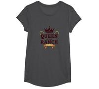 Cowgirl Queen of The Ranch Western Royalty Est. 1873 T-Shirt, Fille, Chiné Foncé, XS