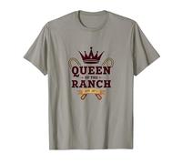 Cowgirl Queen of The Ranch Western Royalty Est. 1873 T-Shirt, Homme, Ardoise, S