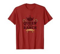 Cowgirl Queen of The Ranch Western Royalty Est. 1873 T-Shirt, Homme, Canneberge, L
