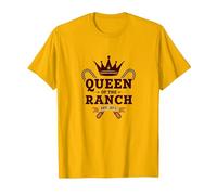 Cowgirl Queen of The Ranch Western Royalty Est. 1873 T-Shirt, Homme, Doré Vif, XXL