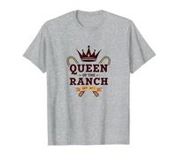 Cowgirl Queen of The Ranch Western Royalty Est. 1873 T-Shirt, Homme, Gris Chiné, 5XL