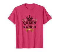 Cowgirl Queen of The Ranch Western Royalty Est. 1873 T-Shirt, Homme, Rouge Chiné, XL