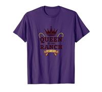 Cowgirl Queen of The Ranch Western Royalty Est. 1873 T-Shirt, Homme, Violet, XXL