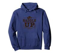 Cowgirl Rodeo Adventure Western Saddle Up Cowgirl Sweat à Capuche, Unisexe pour Adultes, Bleu Marine, S