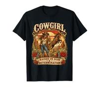 Cowgirl soulevé sur la poussière et la détermination du Grain résistant T-Shirt