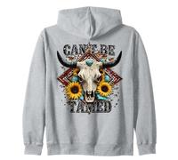 Cowgirl Tournesol Vache Taureau Cornes Sud-Ouest apprivoisé Sweat à Capuche