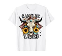 Cowgirl Tournesol Vache Taureau Cornes Sud-Ouest apprivoisé T-Shirt