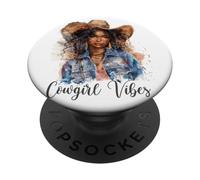 Cowgirl Vibes Melanin Cowgirls African American PopSockets PopGrip Adhésif