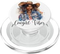 Cowgirl Vibes Melanin Cowgirls African American PopSockets PopGrip pour MagSafe