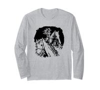 Cowgirl Western Vintage avec cheval cheval classique Manche Longue