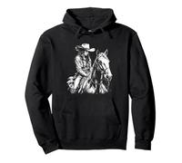 Cowgirl With Attitude Cheval d'équitation Dark Western Art Noir Sweat à Capuche