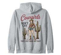 Cowgirls Don't Cry Hold on Tight Rodeo Western Sweat à Capuche