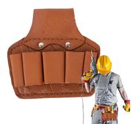 Cowhide Electrician Tool Pouch - 5 Pocket Leather Waist Bag | High Altitude Work Pliers Sheath | Double Layer Cowhide For Electricians Linemen Technicians