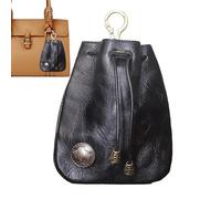 Cowhide Purse - Leather Purse | Drawstring Purse | Leather Drawstring Coin Purse, Coin Organizer for Men & Women, Durable Leather Purse for Long-Lasting Use, Small Pouch for Keys and Coinss, Noir