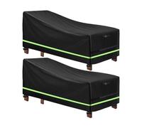 Cowhilan 2 packs de housses de chaise longue avec bande réfléchissante, tissu Oxford 420D résistant, housse de chaise longue de jardin imperméable et coupe-vent