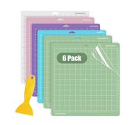 Cowhilan Lot de 6 Tapis de Découpe 30x30cm pour Cricut, Tapis Adhésifs StandardGrip/LightGrip/StrongGrip/FabricGrip Compatibles avec Cricut Maker 3/Maker 4/Maker/Explore 3/4/One/Air/Air 2 avec Racloir
