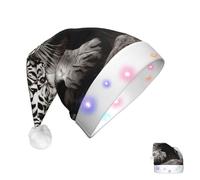 COWMGHLDFL Chapeau de Père Noël pour adulte - Chapeaux de Noël pour homme et femme - Noir et blanc - Tigre - Chapeau de Noël pour le Nouvel An