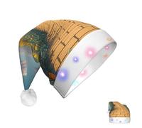 COWMGHLDFL Chapeau de Père Noël pour adulte - Chapeaux de Noël pour hommes et femmes - Champ de coquelicots jaunes - Chapeaux de Père Noël pour le Nouvel An