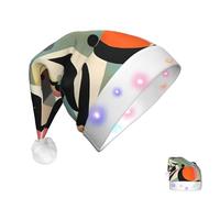 COWMGHLDFL Chapeau de Père Noël pour adultes Chapeaux de Noël pour hommes femmes art moderne du milieu du siècle Chapeaux de Père Noël Chapeaux de Noël Chapeau de vacances pour le Nouvel An