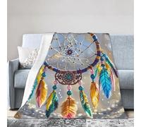 COWMGHLDFL Couverture de lit douce et confortable en flanelle réversible pour canapé, lit - Attrape-rêves cerise - 152,4 x 127 cm