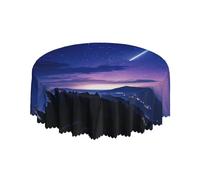 COWMGHLDFL Nappe imperméable - 152 cm - Motif silhouette de ciel nocturne - Pour table de cuisine, table de salle à manger, camping en plein air