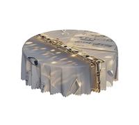 COWMGHLDFL Nappe imperméable de 152 cm en forme de flûte musicale, anti-déversement, ronde, infroissable pour table de cuisine, table à manger, camping, extérieur