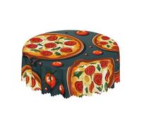 COWMGHLDFL Nappe imperméable de 152 cm pour pizza, anti-déversement, ronde, infroissable, pour table de cuisine, table à manger, camping, extérieur