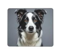 COWMGHLDFL Tapis de souris Border Collie pour souris sans fil Tapis de clavier d'ordinateur avec caoutchouc antidérapant Tapis de bureau carré pour ordinateur portable de bureau 21,1 x 26,2 cm