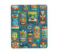 COWMGHLDFL Tapis de souris coloré motif masque tiki pour souris sans fil, tapis de clavier d'ordinateur avec caoutchouc antidérapant, tapis de bureau carré pour bureau et ordinateur portable, 21,1 x