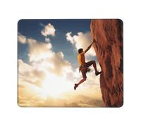 COWMGHLDFL Tapis de souris de sport d'escalade pour souris sans fil, tapis de clavier d'ordinateur avec caoutchouc antidérapant, tapis de bureau carré pour bureau et ordinateur portable, 21,1 x 26,2