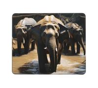 COWMGHLDFL Tapis de souris éléphant pour souris sans fil, tapis de clavier d'ordinateur avec caoutchouc antidérapant, tapis de bureau carré pour bureau et ordinateur portable, 21,1 x 26,2 cm