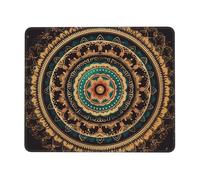 COWMGHLDFL Tapis de souris mandala pour souris sans fil, tapis de clavier d'ordinateur avec caoutchouc antidérapant, tapis de bureau carré pour bureau et ordinateur portable, 21,1 x 26,2 cm