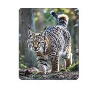 COWMGHLDFL Tapis de souris motif chat sauvage pour souris sans fil, tapis de clavier d'ordinateur avec tapis de bureau carré en caoutchouc antidérapant pour bureau et ordinateur portable