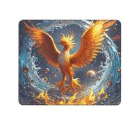 COWMGHLDFL Tapis de souris motif phénix feu et eau pour souris sans fil, tapis de clavier d'ordinateur avec caoutchouc antidérapant, tapis de bureau carré pour bureau et ordinateur portable
