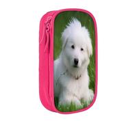 COWMMWOC Bichon On The Grass Grande trousse à crayons de grande capacité, sac de rangement multifonctionnel, tissu polyester Oxford durable avec double fermeture éclair, 21 x 10,5 x 5 cm, 3D., Taille