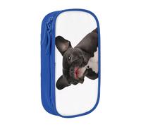 COWMMWOC Grande trousse à crayons avec motif bouledogue français, grande capacité, sac de rangement multifonctionnel, tissu polyester Oxford durable avec double fermeture éclair, 21 x 10,5 x 5 cm, 3D