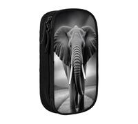 COWMMWOC Grande trousse à crayons Elephants Art, grande capacité, sac de rangement multifonctionnel, tissu polyester Oxford durable avec double fermeture éclair, 21 x 10,5 x 5 cm, 3D, Taille unique