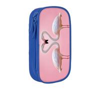 COWMMWOC Grande trousse à crayons flamants roses sur blanc, grande capacité, sac de rangement multifonctionnel, tissu Oxford polyester durable avec double fermeture éclair, 21 x 10,5 x 5 cm, 3D