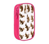 COWMMWOC Grande trousse à crayons motif écureuil mignon, grande capacité, sac de rangement multifonctionnel, tissu Oxford polyester durable avec double fermeture éclair, 21 x 10,5 x 5 cm, 3D., Taille