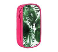 COWMMWOC Grande trousse à crayons motif feuille de palmier, grande capacité, sac de rangement multifonctionnel, tissu Oxford polyester durable avec double fermeture éclair, 21 x 10,5 x 5 cm, 3D